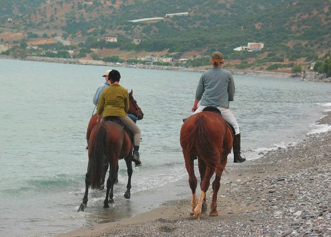 Trail of gods- ride along the beach horseback riding in Crete