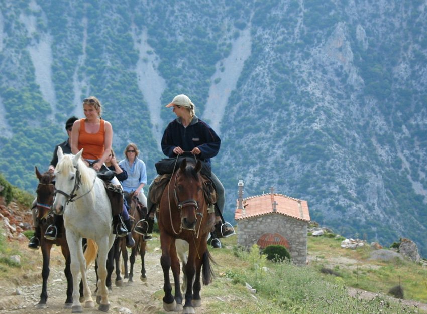 Trail of gods- see beautiful scenery horseback riding in Crete