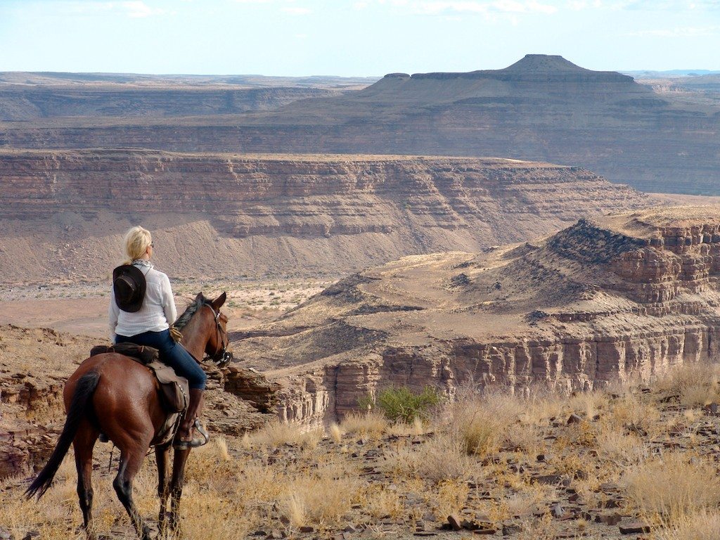 Witness the spectacular views on the Fish River Canyon horseback riding trip in Namibia