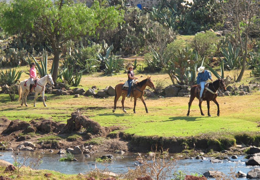 Ride through beautiful countryside on this horseback riding vacation in Mexico at Rancho Puesto del Sol