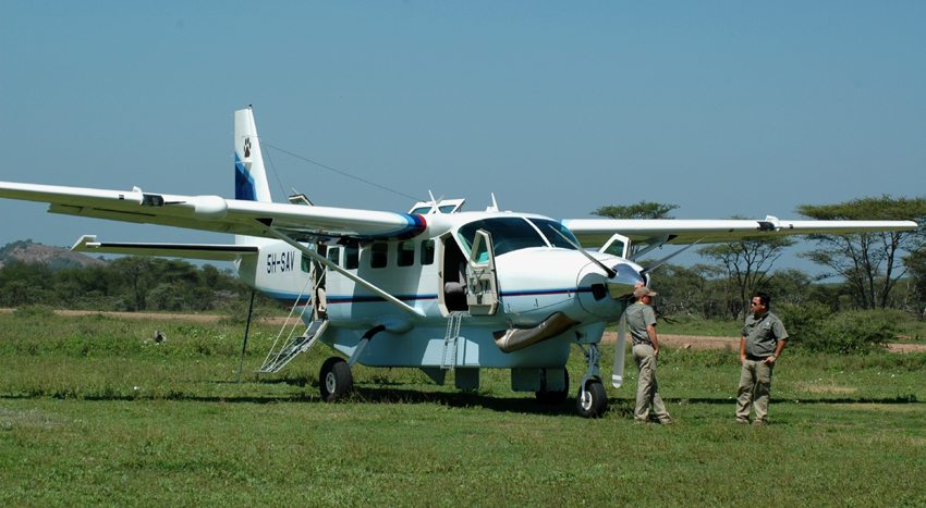 Start your tour of the Serengeti with a chartered flight